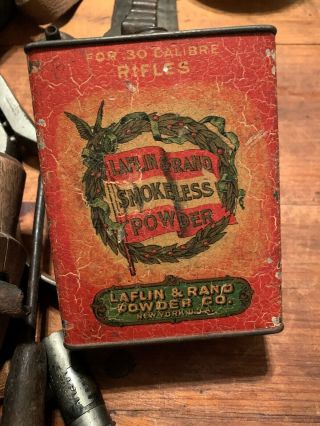 Laflin And Rand 30 Cal Smokeless Gun Powder Tin For Rifles