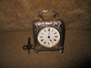 Sterling Silver (925) Carriage Clock English Case French Movement From 1900,  Nr