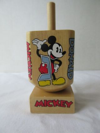 Mickey & Co.  Wood Dreidel With Display Stand