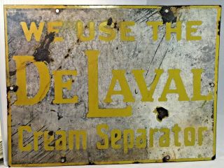 Vintage " We Use The De Laval Cream Separator " Metal Sign - Approx.  12 " X16 " Deco