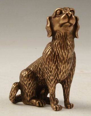 Unique China Bronze Statue Cute Dog Model Home Decoration Gift Collect Mascot