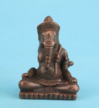 Rare Red Copper Hand - Carved Statue Elephant Trunk God Collec Old Figurine