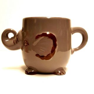 World Market Gray Elephant 16oz Coffee Mug Cup Trunk
