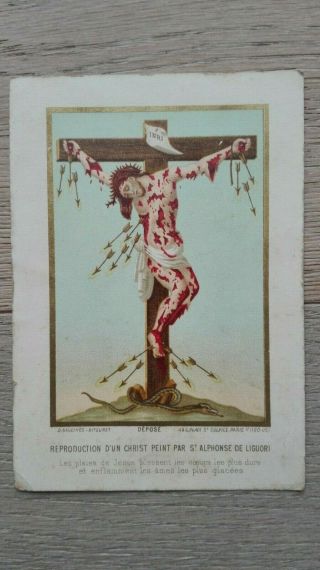 Antique Holy Card Of Suffering Jesus (by S.  Alphonsus De Liguori)