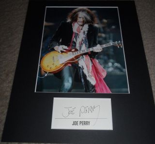 Joe Perry Signed Autographed Matted Display With Photo (aerosmith)