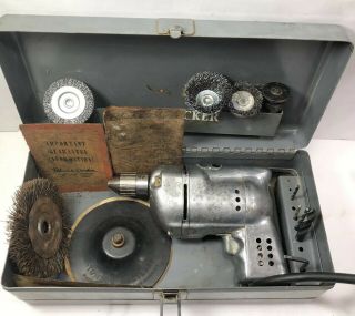 Vintage Black And Decker 1/4 " Utility Carry Box Drill Kit,  U - 2,  Grind