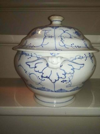 Antique French porcelain vegetable bowl copenhagen style 2