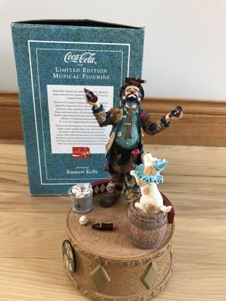 Collectible Coca - Cola “refreshes You Best” Emmett Kelly Musical Figurine W/box