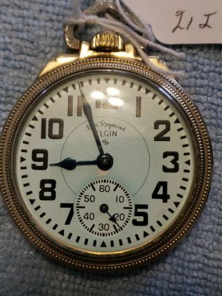 Antique 16s Elgin Bw Raymond 21 Jewel Grade 571,  Railroad Pocket Watch
