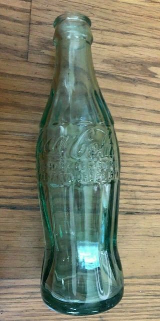 Vintage Coca Cola Bottle - 6oz.  Green - Pat.  Dec.  25,  1923 - Salt Lake City,  Ut