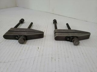 2 Vintage Starrett No.  161 - D Machinist Parallel Clamps With Small Unmarked Clamp 3