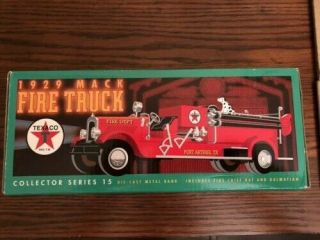 1998 Texaco 1929 Mack Fire Truck Die - Cast Metal Bank Collector Series 15,