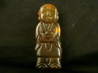 Chinese Old Jade Hand Carved Lucky Boy Netsuke S106