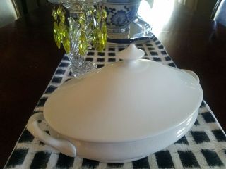 White Covered Serving Dish Pristine T & R Boote Royal Premium Ironstone With Lid
