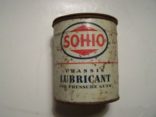 Sohio Chassis Lubricant Metal Gas Oil Can - Vintage