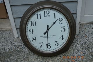 19 " Standard Electric Time Co.  Clock Brass Bezel Slave Springfield Mass.
