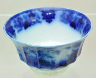 William Adams 16 - Sided Tonquin Flow Blue Waste Bowl Circa 1850