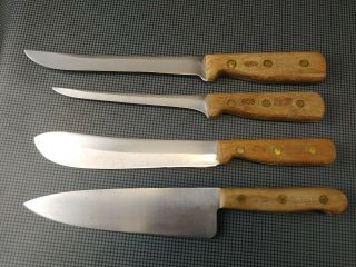 Vintage 4 - Pc Chicago Cutlery Usa Knife Set 42s 47s 65s 66s Knives Chef