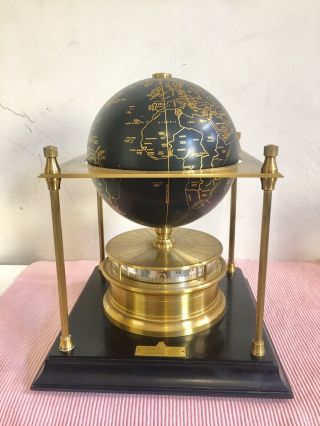 Vintage The Royal Geographical Society World Globe Clock By Elliott.