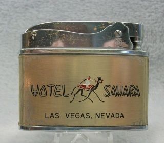 Vintage Sahara Hotel Casino Las Vegas Nevada Flat Advertising Lighter Lqqk