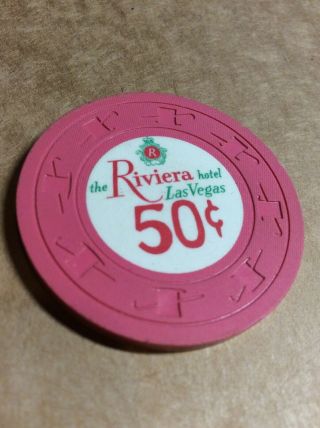 Scarce Riviera 50 Cent Casino Chip - “the Hotel” - One Side Faded