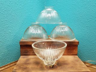 Vintage Clear Glass Ribbed Ceiling Fan Light Globe Shade Diffuser