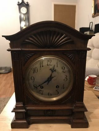 Stunning Figured Walnut Cased Lenzkirch Ting Tang Bracket Clock