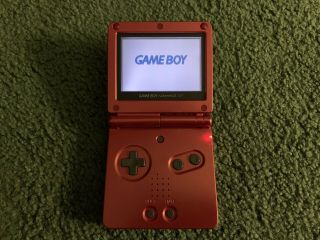 Vintage Gameboy Advance Sp Flame Red Handheld System