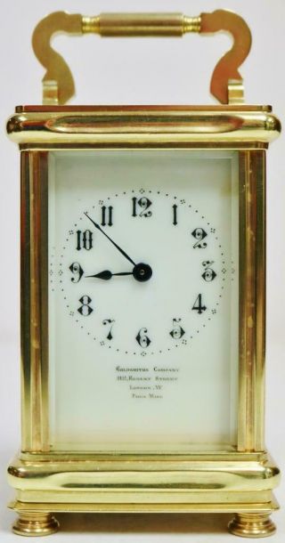 Antique French Carriage Clock 8 Day Timepiece Mantel Clock In Case