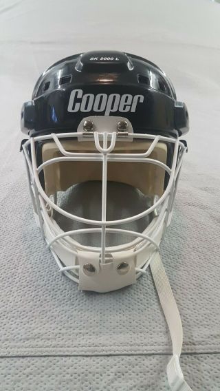 Cooper Sk2000 L Vintage Hockey Helmet Black W/ Cage Brackets Old School