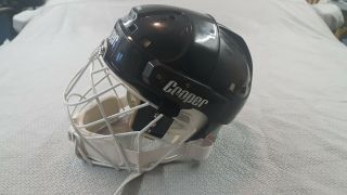 COOPER SK2000 L Vintage Hockey Helmet Black W/ Cage Brackets Old School 2
