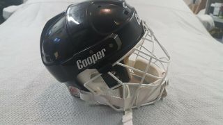COOPER SK2000 L Vintage Hockey Helmet Black W/ Cage Brackets Old School 3