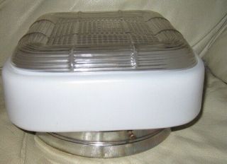 Vintage/mid - Century Clear/white Glass Ceiling Light Fixture