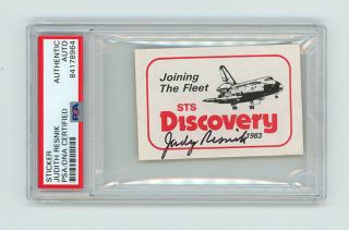 Judy Resnick Signed Sticker Space Shuttle Sts - 51l Challenger Disaster Psa/dna