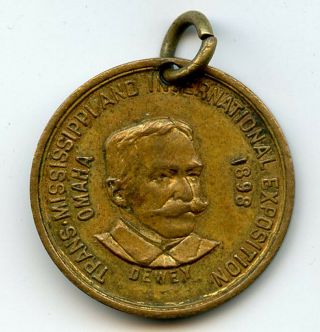 1898 Trans - Mississippi International Expo Omaha Dewey Remember The Maine Medal