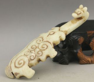 Chinese Old Natural Jade Hand - Carved Phenix Hook