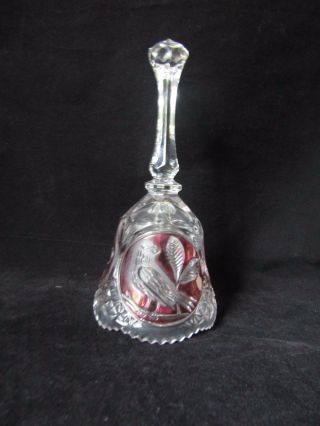 Vintage German Bleikristall 24 Lead Clear Crystal To Ruby Red Large Bell Rare