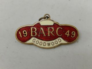 Vintage Barc British Automobile Racing Club 1949 Goodwood Guest Badge Emblem