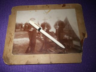 Spanish American War Photo 2 Soldiers In Camp With Rifles 1898 - 1902 Militaria