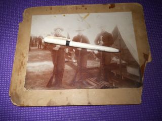 SPANISH AMERICAN WAR PHOTO 2 SOLDIERS IN CAMP With RIFLES 1898 - 1902 MILITARIA 2