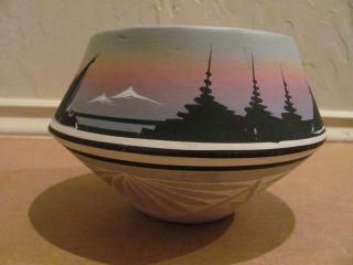 VINTAGE NATIVE AMERICAN POTTERY HAND PAINTED POT SIGNED R JOHN DINEH 2