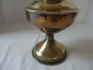 Vintage Brass Twin Wick Oil Lamp w/ Glass Shade Made in England 3
