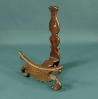 Antique or Vintage Chinese Hand Carved Wooden Stand For Charger,  Plate Not Vase 3