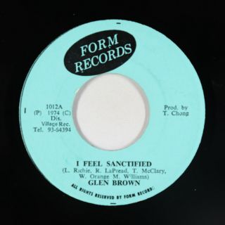 Reggae Funk 45 - Glen Brown - I Feel Sanctified - Form Jamaica - Vg,  Mp3