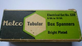 Vintage Melco Tubular 0 - 10 BA boxed spanner set - ' old stock ' 2
