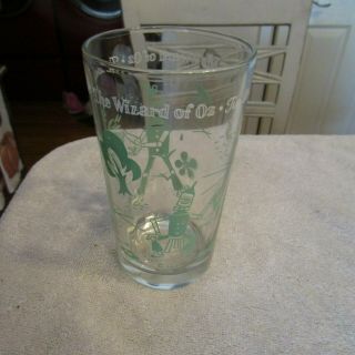Vintage 1940s The Wizard Of Oz Tin Woodman Green Paint Drinking Glass Tumbler