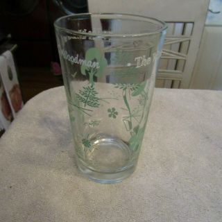 Vintage 1940s The Wizard Of Oz Tin Woodman Green Paint Drinking Glass Tumbler 2