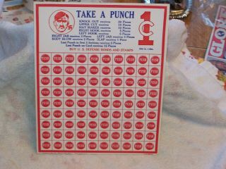 World War 2 Punchboard Or Trade Stimulator,  1 Cent Per Punch,  Hard To Find