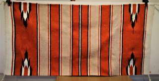 Vtg Navajo Saddle/horse Blanket 60 " X 30 " W/tassels Southwest Wool? Rug