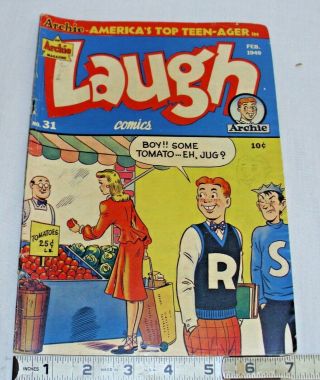 Archie Laugh Comic Book No.  4 1949 Golden Age With Pin Up Calender